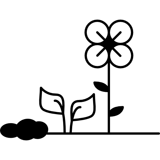 fleurs et plantes sur le sol Icône gratuit