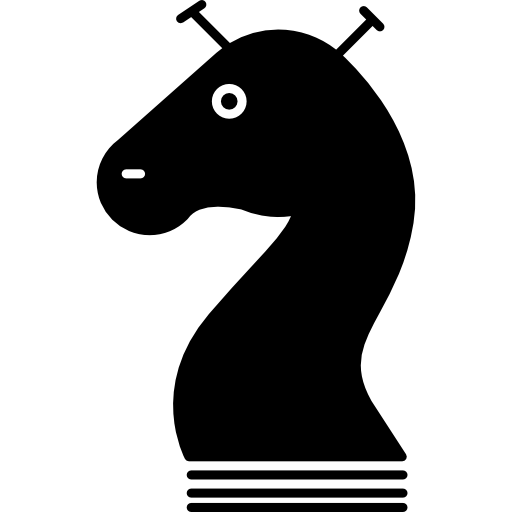 Horse black head silhouette of a chess piece Free Icon