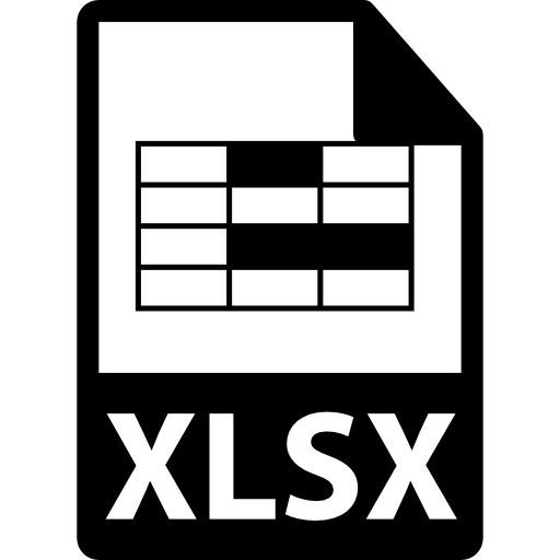 Xlsxファイル形式 無料のアイコン
