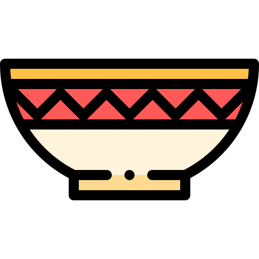 Bowl Detailed Rounded Lineal color icon