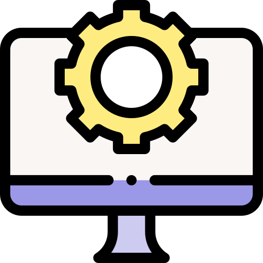 Computer Detailed Rounded Lineal Color Icon