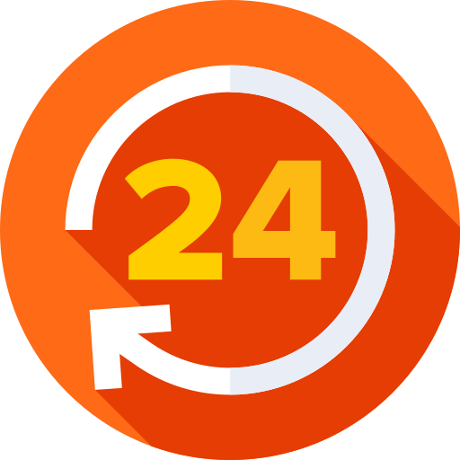 24 hours Flat Circular Flat icon