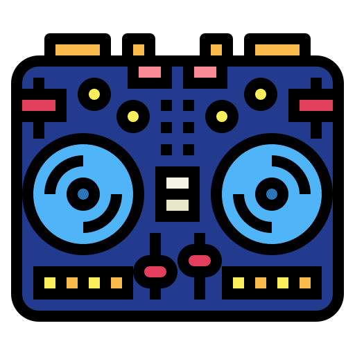 Icono de Controlador de dj Smalllikeart Lineal Color