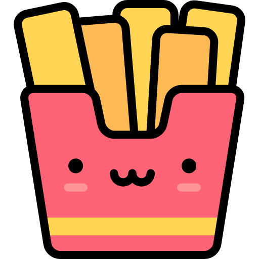 French Fries Kawaii Lineal Color Icon