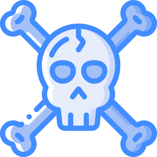 calavera y huesos icono gratis