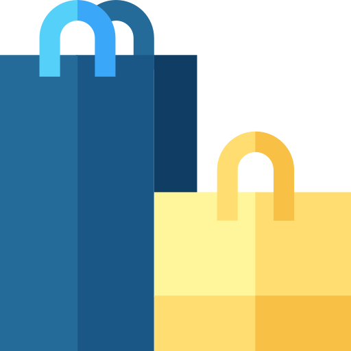 Shopping bags Basic Straight Flat icon