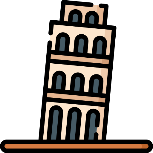 torre inclinada de pisa icono gratis