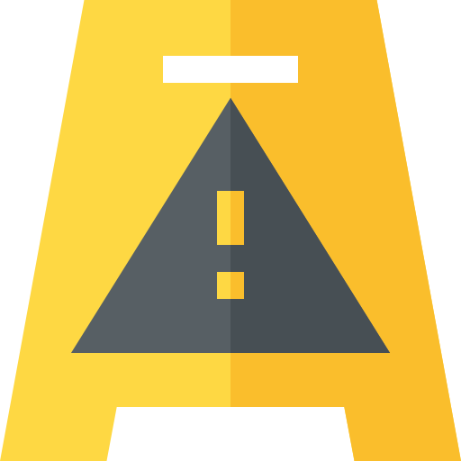 Caution Basic Straight Flat icon