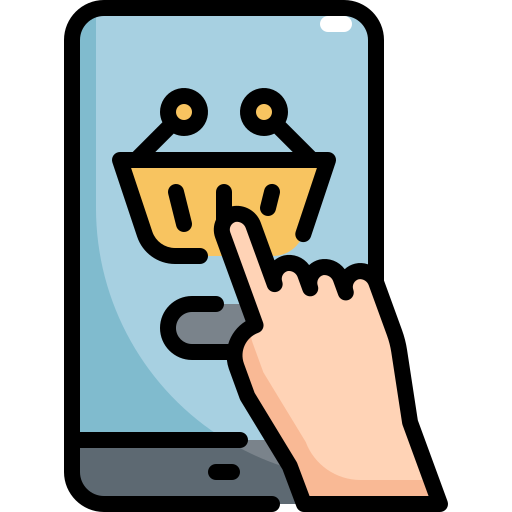 las compras en línea icono gratis