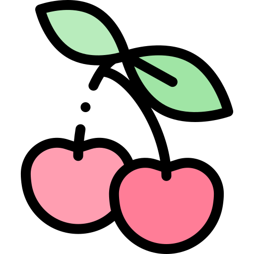 Cherries Detailed Rounded Lineal color icon