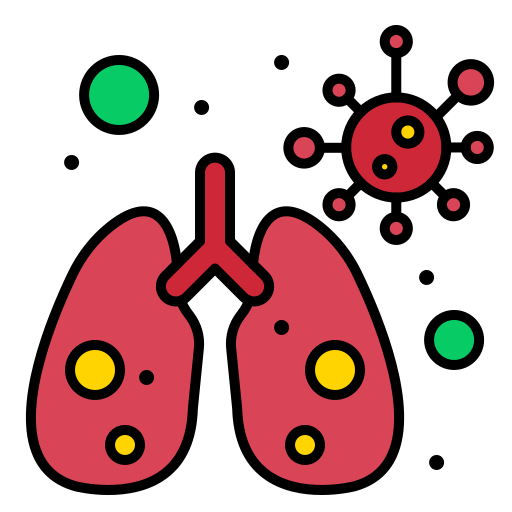 Infected lungs Flatart Icons Lineal Color icon