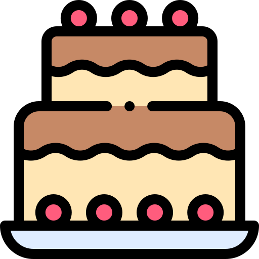 Birthday cake Detailed Rounded Lineal color icon