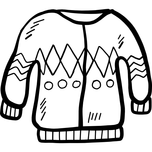 Black and White Sweater Clip Art - Black and White Sweater Image