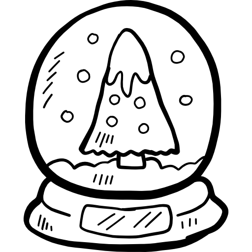 Snow globe Hand Drawn Black icon