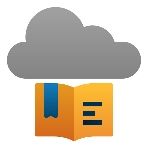 biblioteca en la nube icono gratis