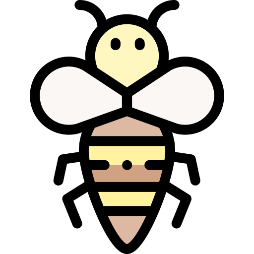 Bee Detailed Rounded Lineal color icon