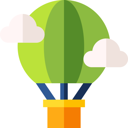 Hot air balloon Basic Straight Flat icon