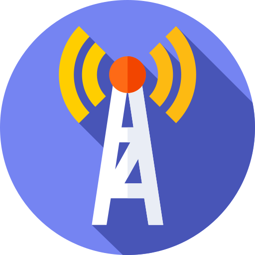 Radio Antenna Flat Circular Flat Icon