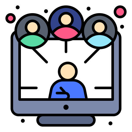 Online conference - free icon