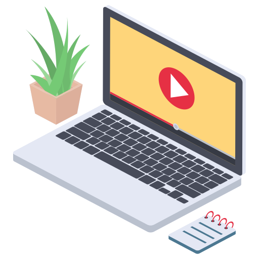 tutoriales en vídeo icono gratis