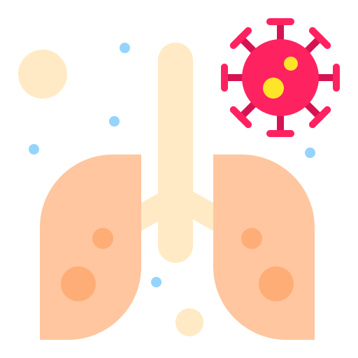 Infected lungs Flatart Icons Flat icon