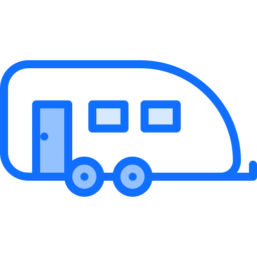 Travel trailer Coloring Blue icon