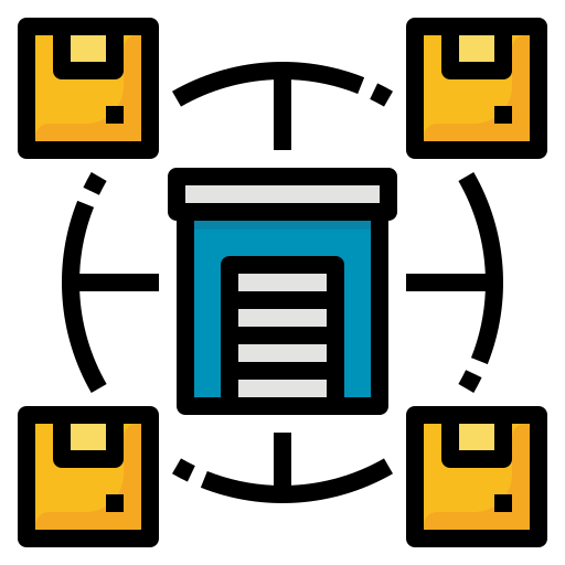 Distribution Nhor Phai Lineal Color Icon