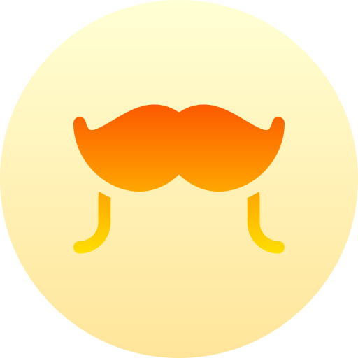 Moustache Basic Gradient Circular icon