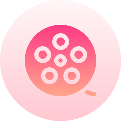 Film reel Basic Gradient Circular icon