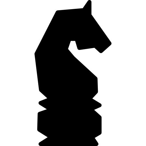 Cavalo do jogo de xadrez em forma preta vista lateral - ícones de formas  grátis