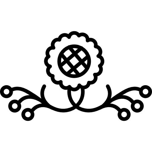 diseño floral simétrico con una flor. icono gratis