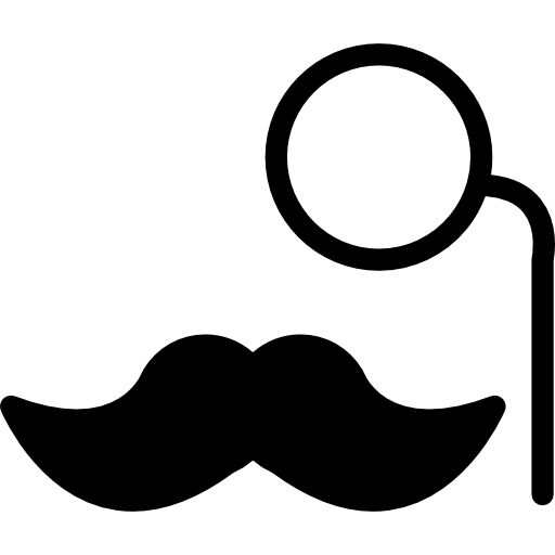 bigote con lente ocular icono gratis