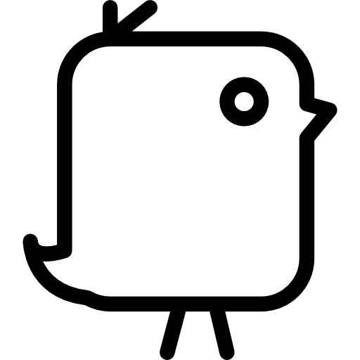 pájaro de linda forma rectangular redondeada icono gratis