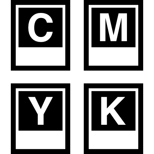 papelería con letras cmyk icono gratis