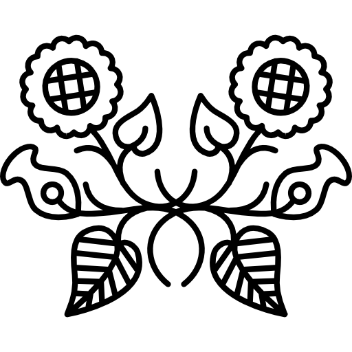 diseño floral simétrico para ornamentación. icono gratis