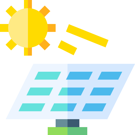 Solar panel Basic Straight Flat icon