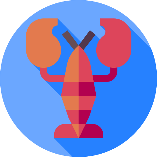 Lobster Flat Circular Flat Icon