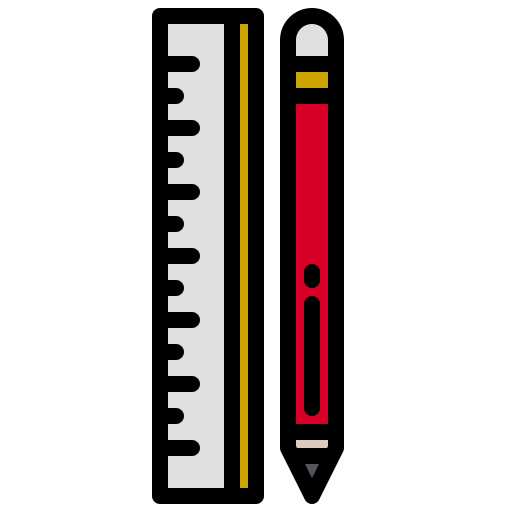 lineal und bleistift kostenlos Icon lineal und bleistift kostenlos Icon