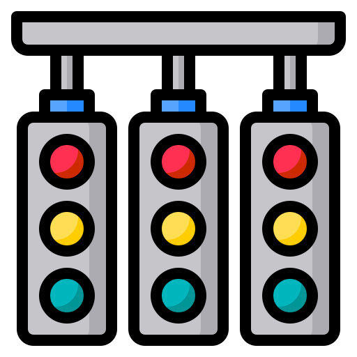 Traffic Lights Phatplus Lineal Color Icon