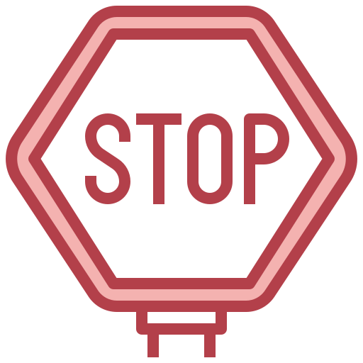 pink stop sign