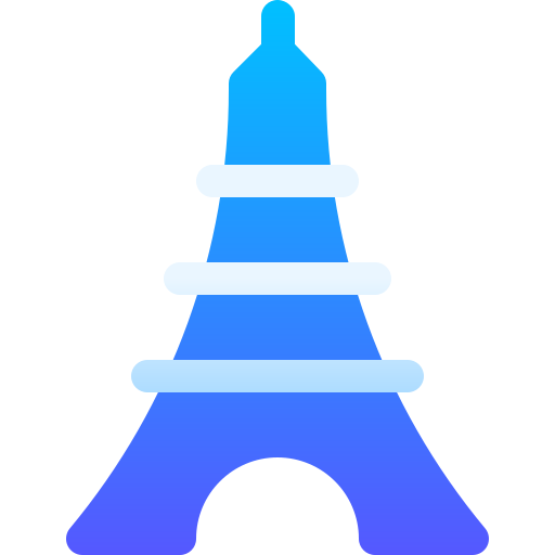 blue eiffel tower png