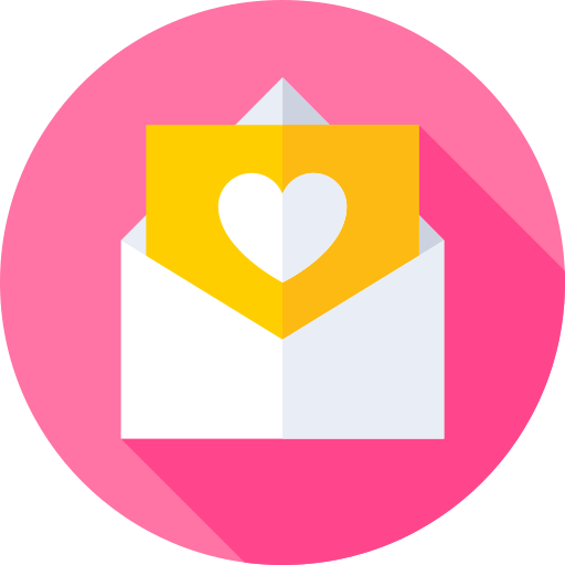 Love letter Flat Circular Flat icon