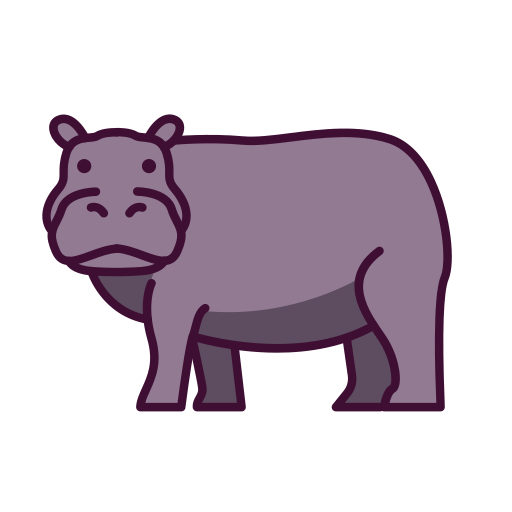 Hippo Generic Outline Color icon