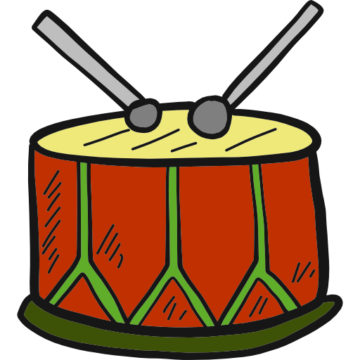 Drum Hand Drawn Color icon