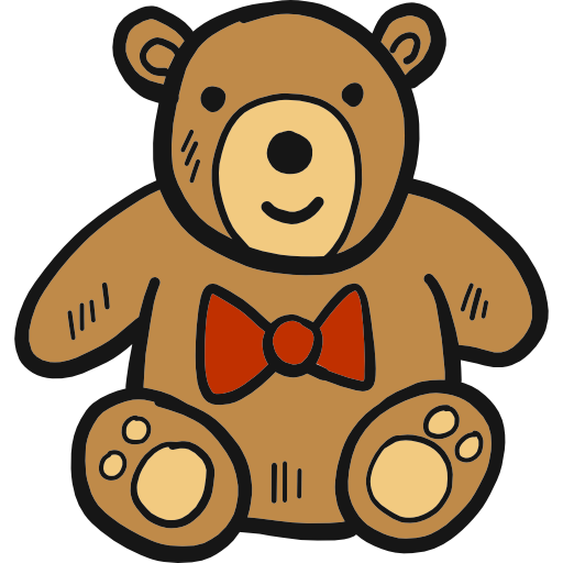 Teddy bear Hand Drawn Color icon