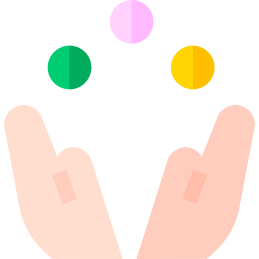 hacer juegos malabares icono gratis