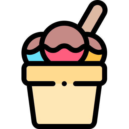 Ice cream Detailed Rounded Lineal color icon