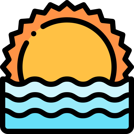 Sunset Detailed Rounded Lineal color icon