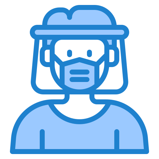 Face protection srip Blue icon