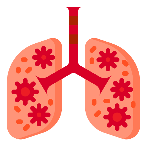 Infected lungs srip Flat icon